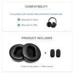 Voarmaks Maxwell Ear Pads - Extra Large Thick Lambskin Earpads Compatible with Audeze Maxwell Headphones Thick Filling Memory Foam Replacement Cushion Plus 2 Mic Covers