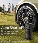 WARWOLF 160PSI Tire Inflator Portable Air Compressor - Electric Air Pump for Car Tires: SUV, Light Truck, Motorcycle, Bike, with Auto Shut-Off, Digital Gauge, 12V Car Adapter, LED Light