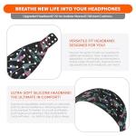 WC HeadbandZ Maxwell V2 – Upgraded Wide Silicone Headband Compatible with Audeze Maxwell, Made by Wicked Cushions | Wider Weight-Distributing Design, Softer Flexible Silicone | 90's Black