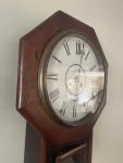 Antique Junghans German Art Deco Schoolhouse Gong Chime 8 Day Wall Clock w/ Key