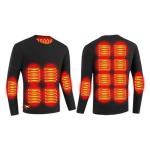 Guimuer Men USB Electric Heated Underwear Shirt, 16 Heating Zone Thermal Top for Outdoor Skiing, Motorcycle,L,Black