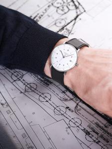 Junghans Watch Max Bill Sapphire Crystal Auto Silver Dial Date 27/4700.02