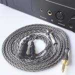 Fezzlo Audio Cable 8N Single Crystal Silver-Plated Mixed Cord Compatible with Audeze LCD-3 LCD-4 LCD-X LCD-XC MEZE Empyrean Elite Kennerton Thror Vali Headphone 4.4mm Plug, Dark Grey