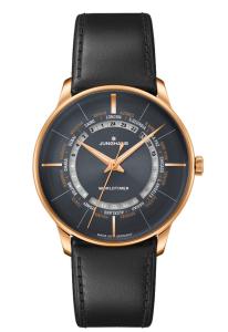 Junghans Meister Worldtimer 40.4mm Gray Dial Leather Band Watch 27/5013.01