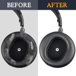 SOULWIT Replacement Earpads for Audeze Maxwell Headphones, Ear Pads Cushions with Soft Protein Leather, High-Density Noise Cancelling Foam - Black