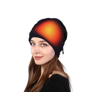Men Women Electric Heated Beanie Skull Caps Olders 2 in 1 USB Heating Knitted Cap Neckerchief Winter Running Camping Cycling Ski Heat Hat Head Neck Warmer Heater Wrap Black