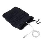Men Women Electric Heated Beanie Skull Caps Olders 2 in 1 USB Heating Knitted Cap Neckerchief Winter Running Camping Cycling Ski Heat Hat Head Neck Warmer Heater Wrap Black