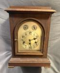 Antique Junghans Chime Mahogany Mantle Clock w/ Key for parts/ repair
