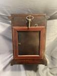 Antique Junghans Chime Mahogany Mantle Clock w/ Key for parts/ repair