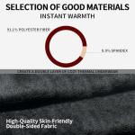 Foern Electric Heated Underwear Set Fleece Lined Thermal Body Suit Men Winter Motorcycle Top Pants (Black, M)