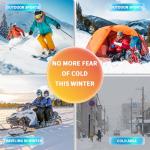 Foern Electric Heated Underwear Set Fleece Lined Thermal Body Suit Men Winter Motorcycle Top Pants (Black, M)