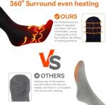 Heated Socks for Men Women Rechargeable,3 Heating Settings Mobile Warming Heated Socks Foot Leg Warmers,Electric Heated Skiing Hunting Fishing Cycling Socks