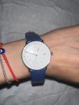 New Junghans Max Bill Damen Blue Strap  32.7 MM  Watch 47/4540.02