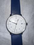 New Junghans Max Bill Damen Blue Strap  32.7 MM  Watch 47/4540.02