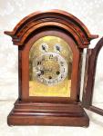 Antique Junghans 3 Wind Mantel Clock Westminster Chimes Rounded Top Case Runs?