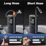OlarHike Tire Inflator Portable Air Compressor, Smart Dual Hose System, 160PSI Auto Air Pump for Car Tires, Bike,Bicycle, Motorcycles,Electric Pump with LED Light & Digital Pressure Gauge