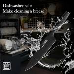 15-Piece Kitchen Knife Set with Built-in Sharpener Block, Elegant Black