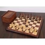 Golden Rosewood Fierce Knight Staunton Chess Set, 3.5-in