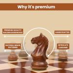 Golden Rosewood Fierce Knight Staunton Chess Set, 3.5-in