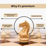 Golden Rosewood Fierce Knight Staunton Chess Set, 3.5-in