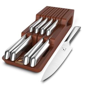 imarku 10-Piece Japanese Steel Knife Block Set for VIP Smart Shoppers