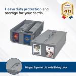 BCW Collectible Card Bin - Holds up to 1600 Cards - 2 Pack Gray | Large Card Storage Box for Loose Trading Cards | Pokemon, MTG, and Sports Card Storage Boxes | Plastic Sorting Card Box