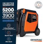 Generac 5,200-Watt Dual-Fuel Portable Inverter Generator - Gas and Propane Compatible - Quiet Operation - Clean, Stable Power - CA Compliant - Great for Home Backup, Camping, and RV Use