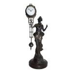 German Junghans Lady Diana Figural Swing Mantel Clock 11" Statue