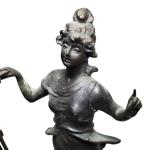 German Junghans Lady Diana Figural Swing Mantel Clock 11" Statue