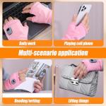 Heated Gloves for Women, Upgraded Smart Thermostatic Electric Heated Fingerless Gloves Rechargeable, Winter Hand Warmer for Work Cycling Skiing Outdoor Snow (Pink, one Size)