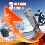 EIHBIEA Heated Socks, 5V 6000mAh Rechargeable Heated Socks for Men & Women, Electric Socks with 3 Heating Levels for Winter, Skiing, Hunting, Camping, Hiking, Cycling, Outdoor Work