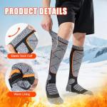 EIHBIEA Heated Socks, 5V 6000mAh Rechargeable Heated Socks for Men & Women, Electric Socks with 3 Heating Levels for Winter, Skiing, Hunting, Camping, Hiking, Cycling, Outdoor Work