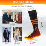Heated Socks, Heated Socks for Men Women Rechargeable Washable, Up to 8 Hours Battery Electric Socks with 4 Heating Levels for Winter Outdoor Work Skiing Hunting Camping Hiking Fishing Cycling