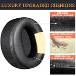 SOULWIT Replacement Earpads for Audeze LCD-2, LCD-2C, LCD-3, LCD-4, LCD-4Z, LCD-MX4, LCD-X, LCD-XC Headphones, Ear Pads Cushions with Soft Protein Leather and High-Density Memory Foam - Black