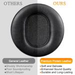 SOULWIT Replacement Earpads for Audeze LCD-2, LCD-2C, LCD-3, LCD-4, LCD-4Z, LCD-MX4, LCD-X, LCD-XC Headphones, Ear Pads Cushions with Soft Protein Leather and High-Density Memory Foam - Black