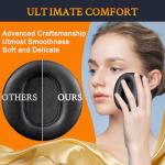 SOULWIT Replacement Earpads for Audeze LCD-2, LCD-2C, LCD-3, LCD-4, LCD-4Z, LCD-MX4, LCD-X, LCD-XC Headphones, Ear Pads Cushions with Soft Protein Leather and High-Density Memory Foam - Black