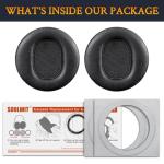 SOULWIT Replacement Earpads for Audeze LCD-2, LCD-2C, LCD-3, LCD-4, LCD-4Z, LCD-MX4, LCD-X, LCD-XC Headphones, Ear Pads Cushions with Soft Protein Leather and High-Density Memory Foam - Black
