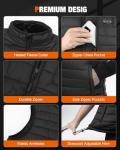 TRISTEAFF Heated Vest With Battery Pack Included, Lightweight Quilted Warming Heating Vests For Men, Rechargeable Electric Down Puffer Gilet Mens Jacket For Winter, Cycling