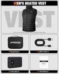 TRISTEAFF Heated Vest With Battery Pack Included, Lightweight Quilted Warming Heating Vests For Men, Rechargeable Electric Down Puffer Gilet Mens Jacket For Winter, Cycling