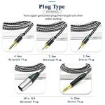 GUCraftsman 16 Strands 7N Single Crystal Copper/Silver Mixed Headphone Cable for AUDEZE LCD-X LCD-XC LCD2 LCD3 LCD4 LC5 LCD24 LCD-MX4 MM-500 MEZE Empyrean Elite Kennerton Thror Vali (4.4mm Plug)