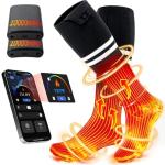 Heated Socks for Men Women with APP Control, 10000mAh*2 Battery Rechargeable Electric Heated Socks Up to 15 Hours,Smart Foot Warmers Washable for Camping Hunting Fishing Cycling Skiing Skating Hiking