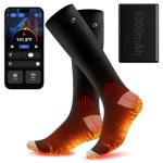 Heated Socks for Men Women Rechargeable,APP Control Mobile Warming Heated Socks Foot Leg Warmers,6000mAh*2 Battery Electric Heated Skiing Hunting Camping Fishing Cycling Socks Washable (L)
