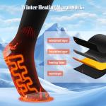 Heated Socks for Men Women Rechargeable,APP Control Mobile Warming Heated Socks Foot Leg Warmers,6000mAh*2 Battery Electric Heated Skiing Hunting Camping Fishing Cycling Socks Washable (L)