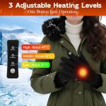 FLLVILLEY USB Heated Gloves for Women Fast Heating Gloves, 3-Temperature Electric Heated Glove, Touchscreen Heating Warm Glove USB Heat Mittens for Skiing, Cycling, Driving, Work (Winter Gifts Idea)
