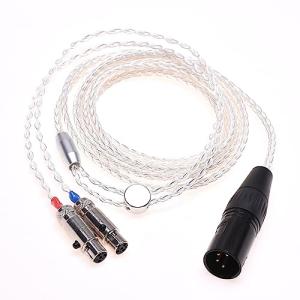 GAGACOCC 4Pin XLR Balanced 8 Cores 5n Silver Plated Headphone Upgrade Cable Compatible for Audeze LCD-2 LCD-3 LCD-4 LCD-X LCD-XC 2m (6.5ft)