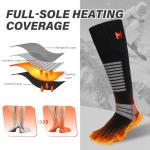 PEKWZIZ Heated Socks, 5V 6000mAh Rechargeable Heated Socks for Men Women, Electric Heated Socks with 4 Heating Levels for Outdoors Working Skating Skiing Hunting Hiking Cycling
