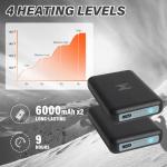 PEKWZIZ Heated Socks, 5V 6000mAh Rechargeable Heated Socks for Men Women, Electric Heated Socks with 4 Heating Levels for Outdoors Working Skating Skiing Hunting Hiking Cycling