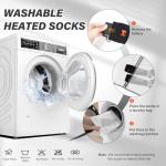 PEKWZIZ Heated Socks, 5V 6000mAh Rechargeable Heated Socks for Men Women, Electric Heated Socks with 4 Heating Levels for Outdoors Working Skating Skiing Hunting Hiking Cycling