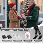 PEKWZIZ Heated Socks, 5V 6000mAh Rechargeable Heated Socks for Men Women, Electric Heated Socks with 4 Heating Levels for Outdoors Working Skating Skiing Hunting Hiking Cycling