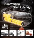 WARWOLF 160PSI Tire Inflator Portable Air Compressor - Electric Air Pump for Car Tires: SUV, Light Truck, Motorcycle, Bike, with Auto Shut-Off, Digital Gauge, 12V Car Adapter, LED Light